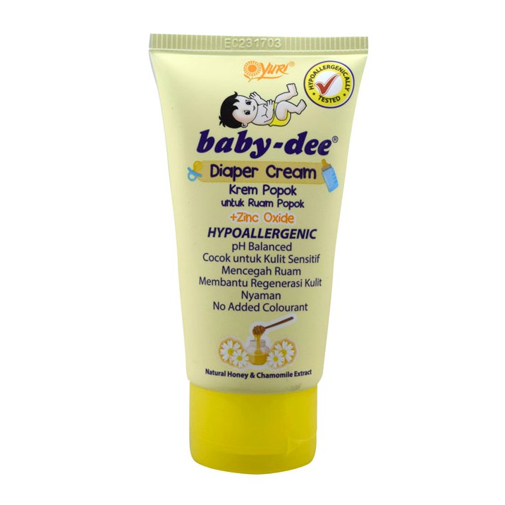 Jual Yuri Baby Dee plus Zinc Oxide Diaper Cream Krem Popok untuk ruam