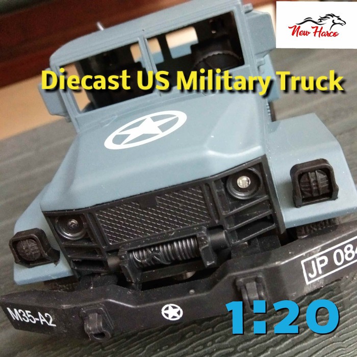 Jual Dijual DIECAST US MILITARY TRUCK GREY PANJANG 23 CM SKALA 120
