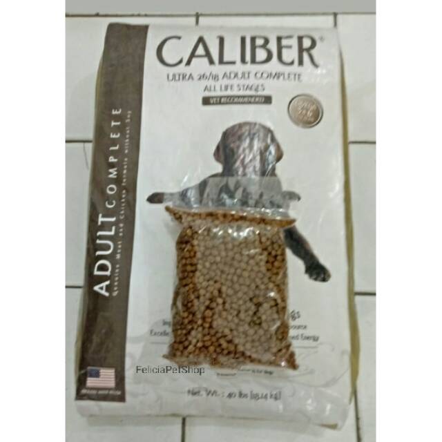 Jual Makanan anjing caliber ultra repack 1kg / Dog food caliber repack