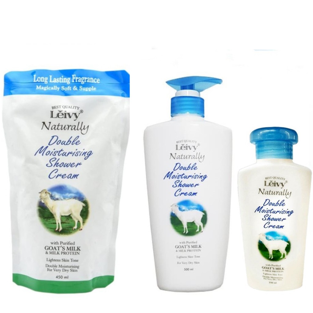 Jual Sabun Cair LEIVY Naturally Double Moisturising Shower Cream Goat's