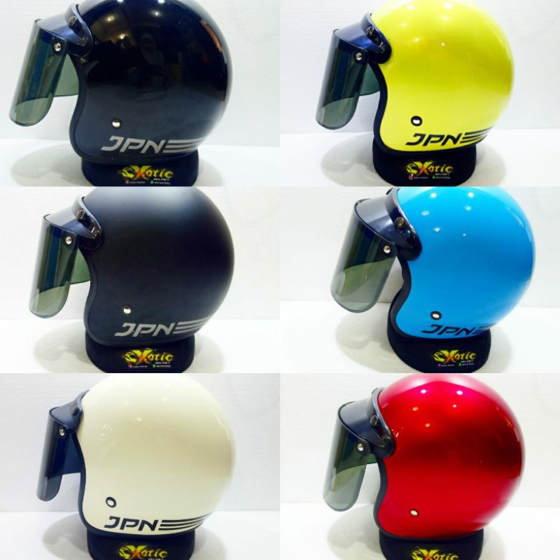 Jual Helm bogo retro classic JPN original kaca datar flat 1kg Shopee