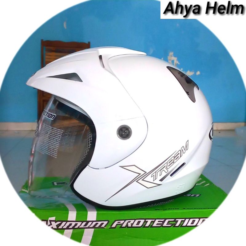 Jual Helm vog xtream half face putih sni original Shopee Indonesia