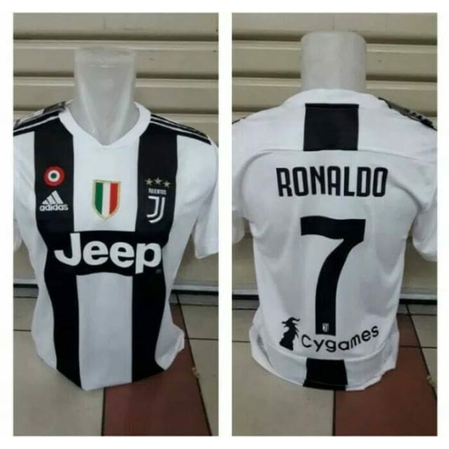 Jual Jersey Retro Juve Juventus Home Fullpatch RONALDO Cygames 2018/