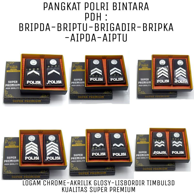 Jual PANGKAT POLISI BINTARA (BRIPDA, BRIPTU, BRIGADIR, BRIPKA, AIPDA