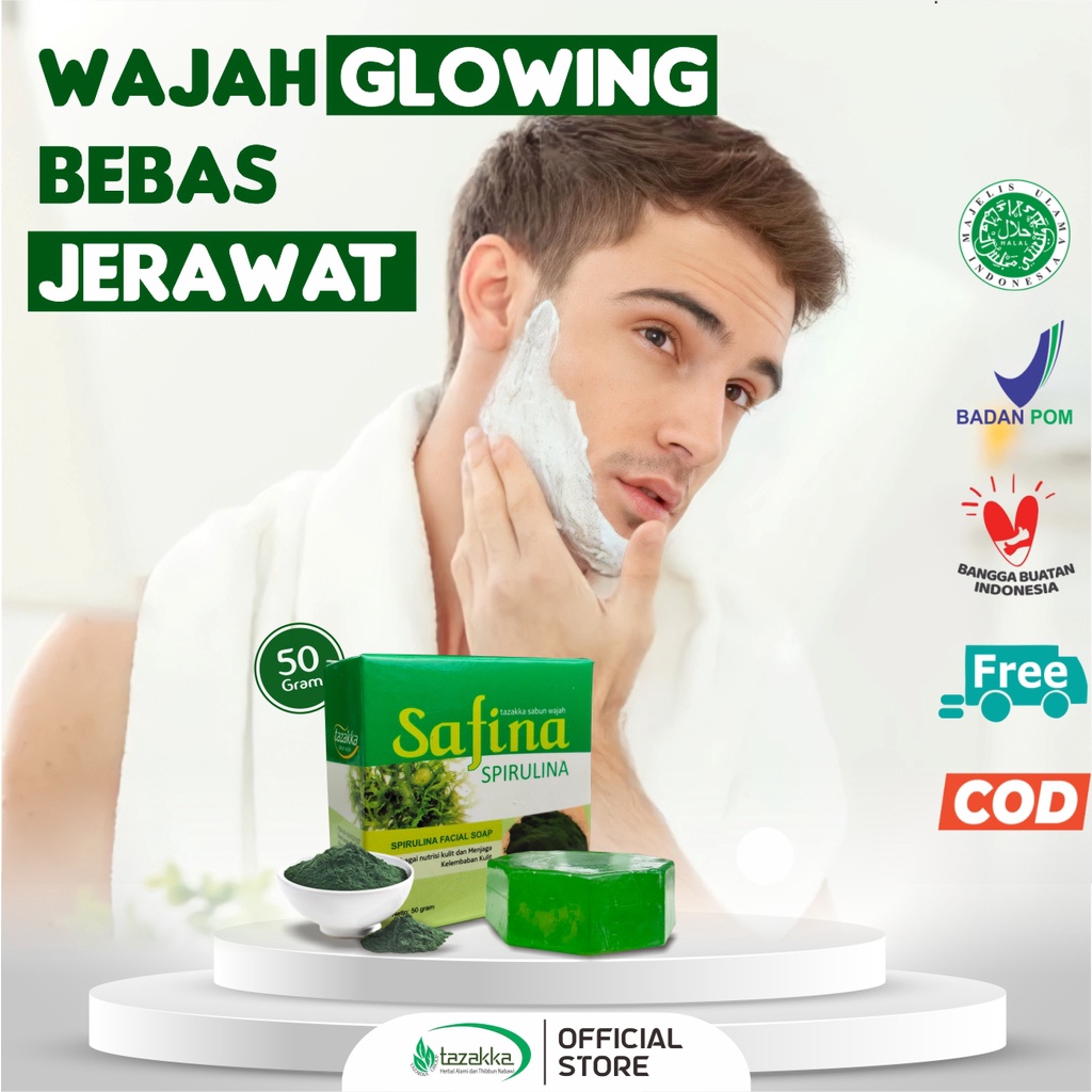 Jual SABUN MUKA GLOWING BPOM Pemutih Wajah Safina Spirulina Herbal