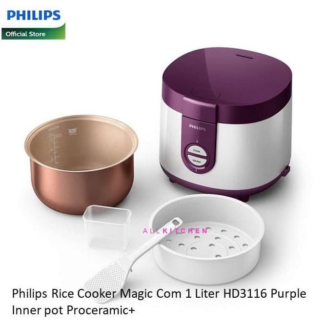 Jual PHILIPS Rice Cooker 1Liter HD3116 HD 3116 Warna Ungu selalu ada
