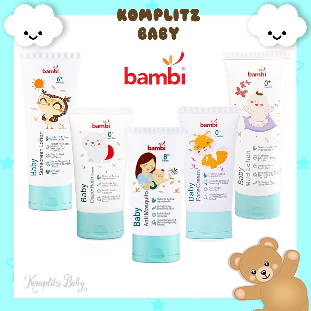 Jual Bambi Baby Lotion Anti Nyamuk / Sunblock / SunScreen / Diaper Rash