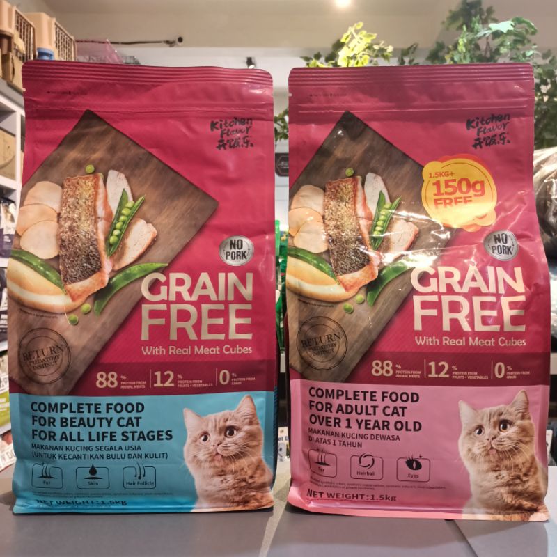 Jual Kitchen Flavor Cat Food Grain Free 1.5 Kg / Makanan Kucing Kering