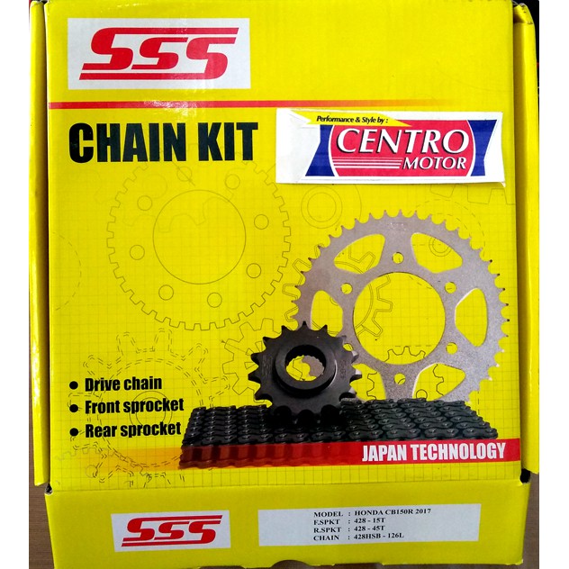Jual Gear Set+Rantai SSS CB150R, ALL NEW CB150R 2017 Shopee Indonesia