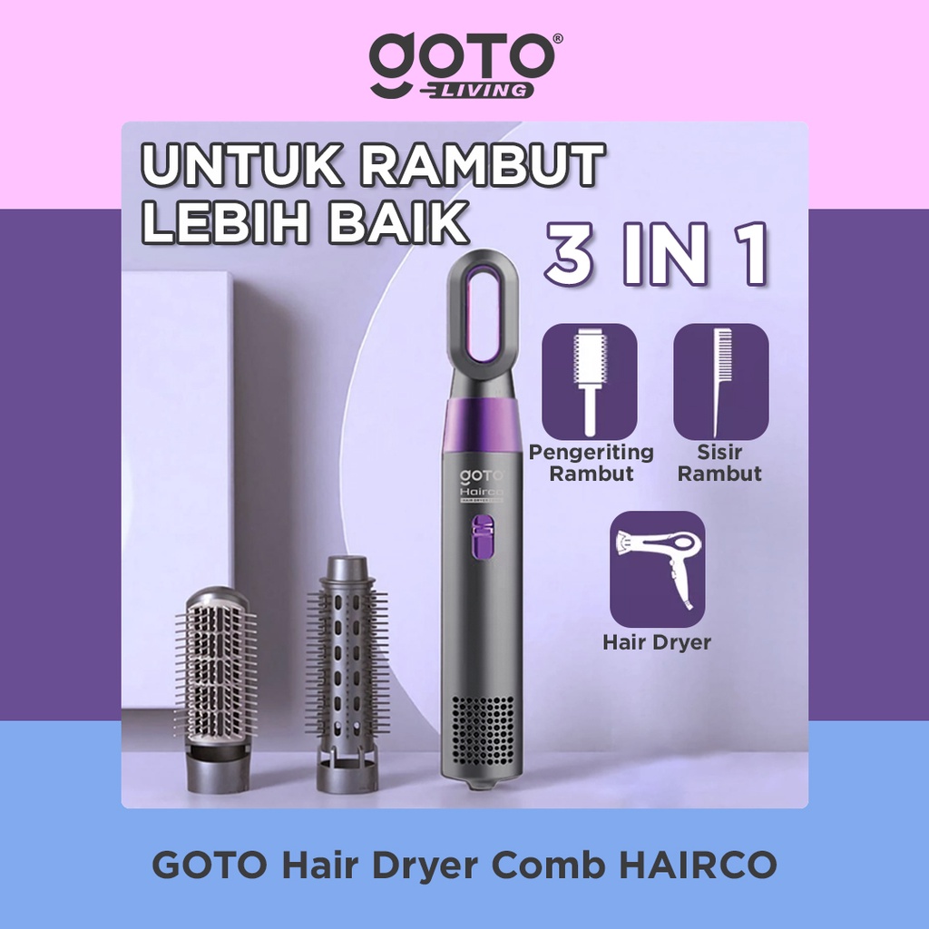 Jual Goto Hairco Hair Dryer Sisir Blow Hairdryer Pengering Rambut 3in1