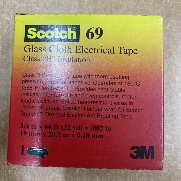 Jual READY 3M SCOTCH 69 GLASS CLOTH ELECTRICAL TAPE CLASS H ORIGINAL