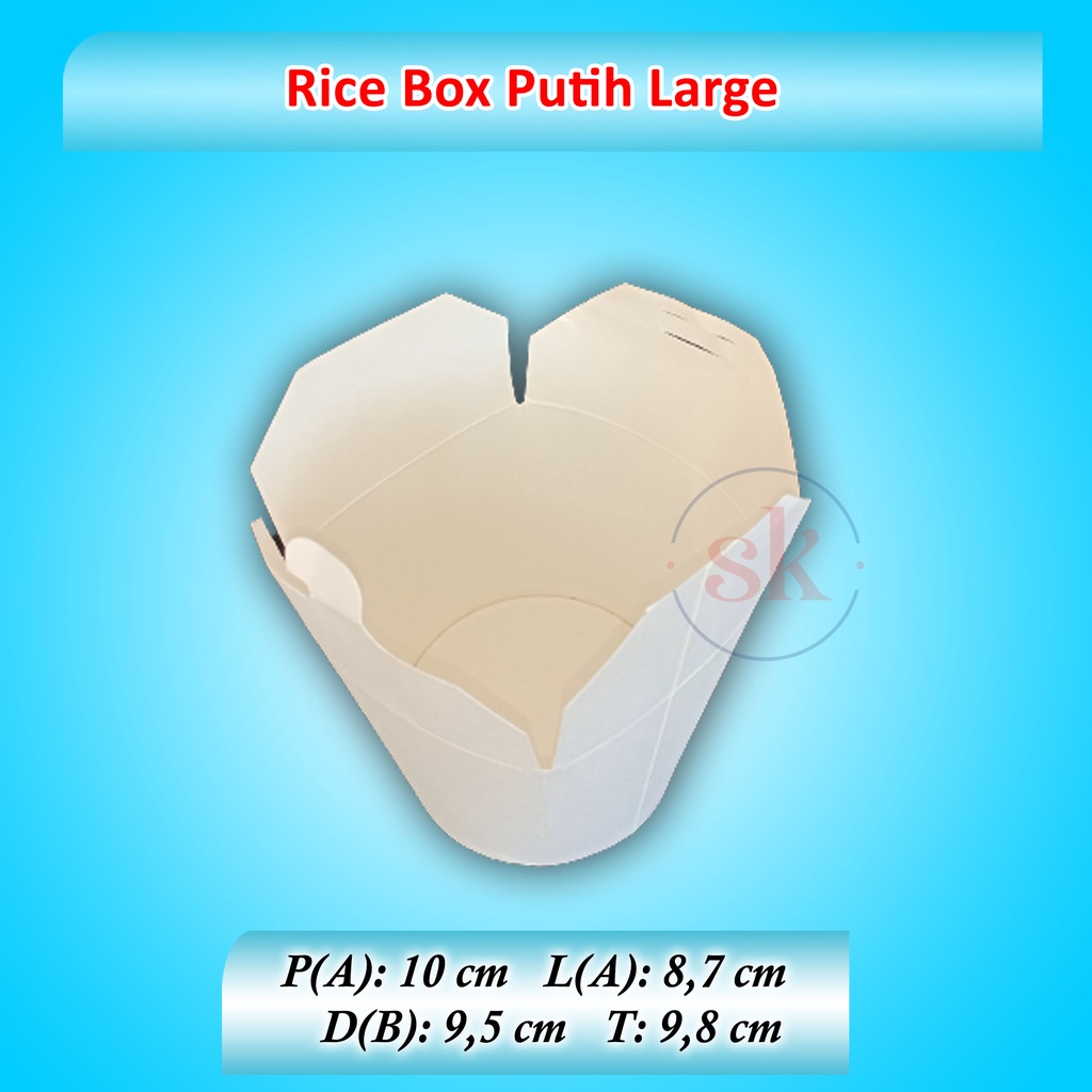 Jual (ISI 50) Paper Rice Box Rice Bowl Food Pail Putih Large Shopee
