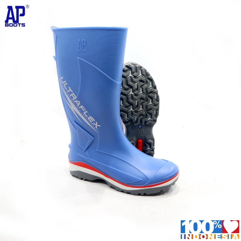 Jual AP ULTRAFLEX 3943 BLUE SEPATU BOOT SAFETY KARET AP BOOTS