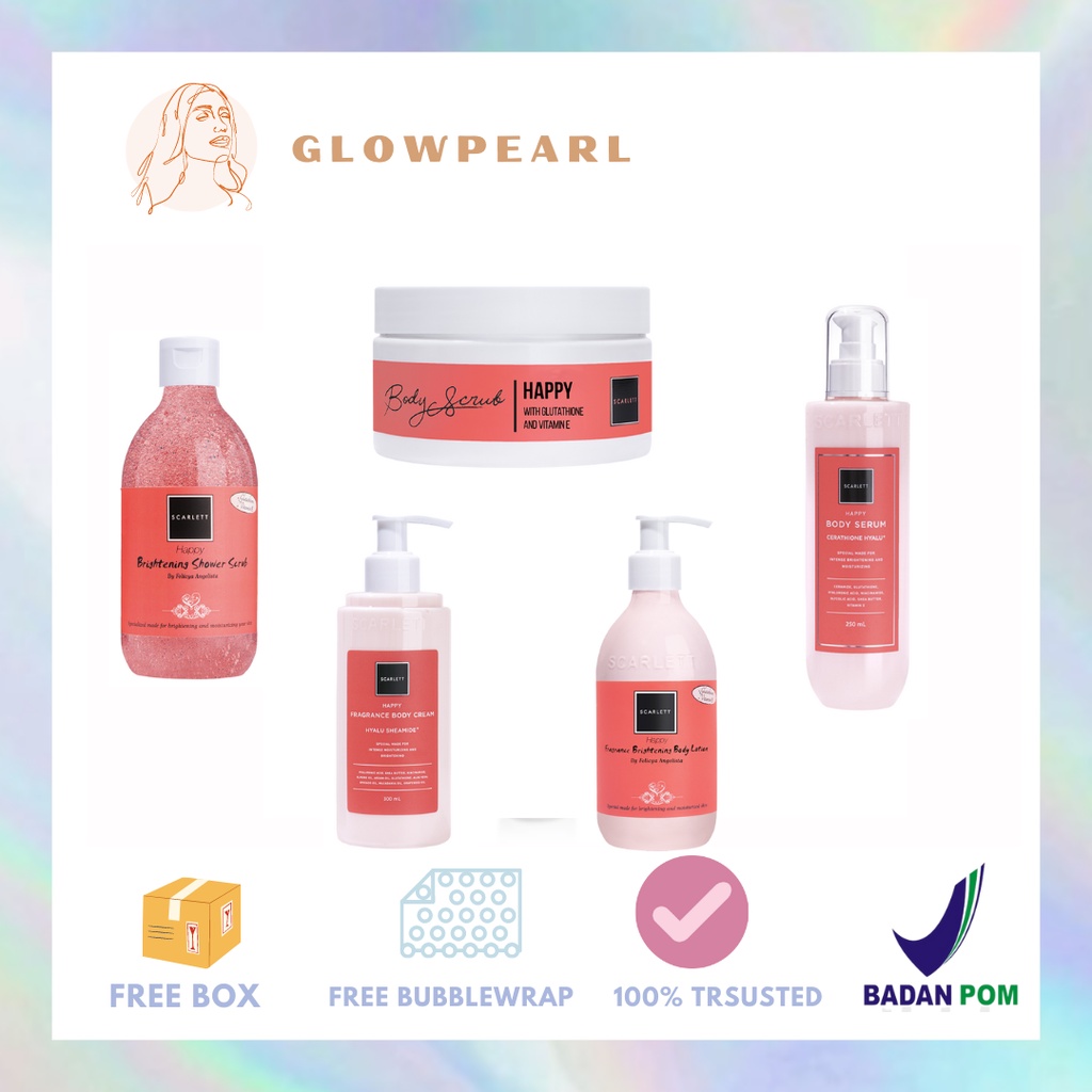 Jual Scarlett Whitening Happy body scrub lotion body lotion