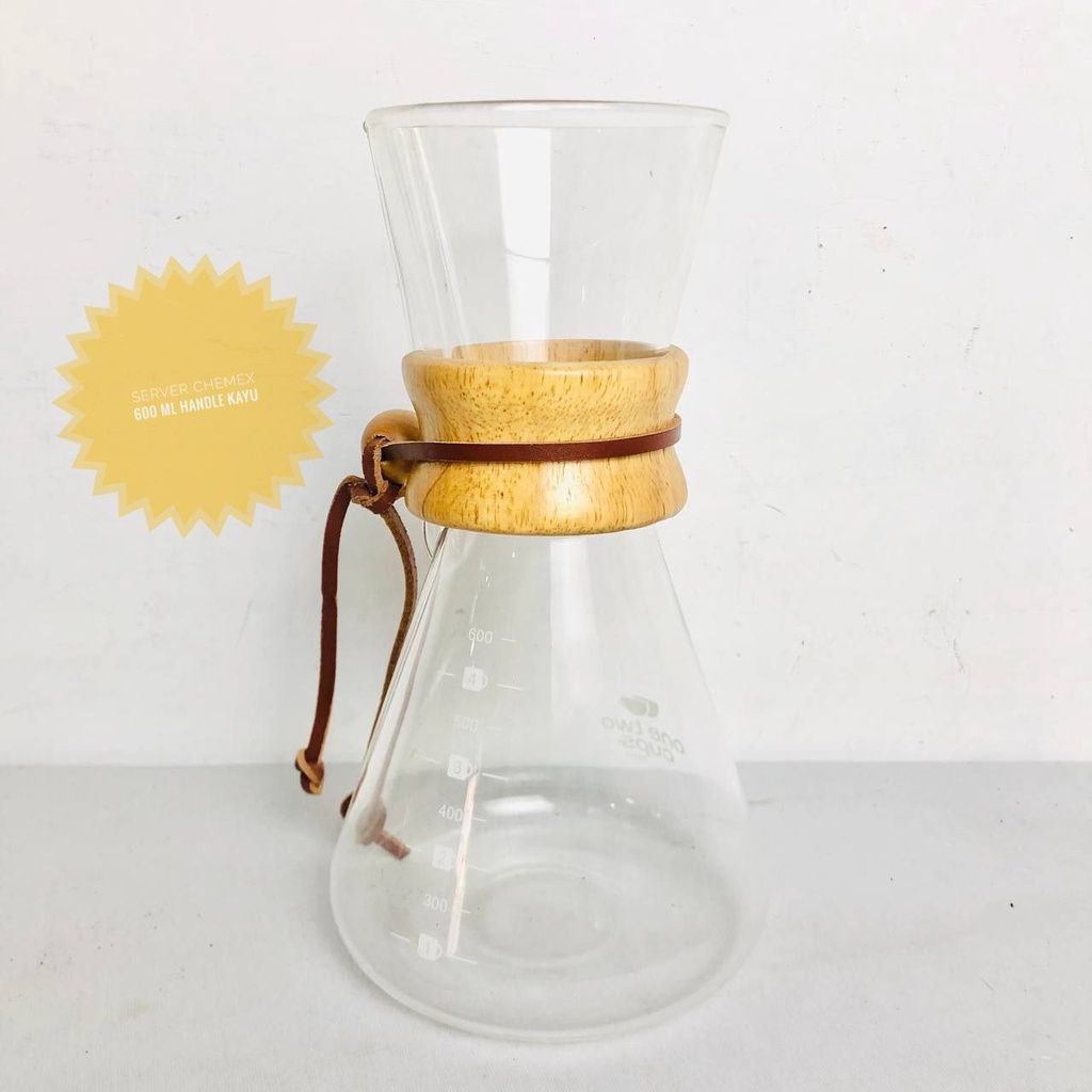 Jual Chemex Coffee Server Glass 600 ml Wood Handle Kayu Teko Gelas Alat