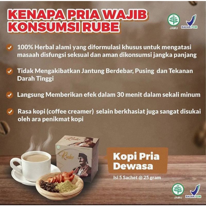 Jual Kopi Rube Sachet Original Kopi Rube Kopi Kuat Tahan Lama Pria