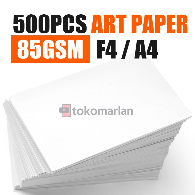 Jual 1 RIM 500 Pcs / Lembar Kertas Art Paper Artpaper 85 GSM F4 / Folio A4 Brosur Kalender Flyer