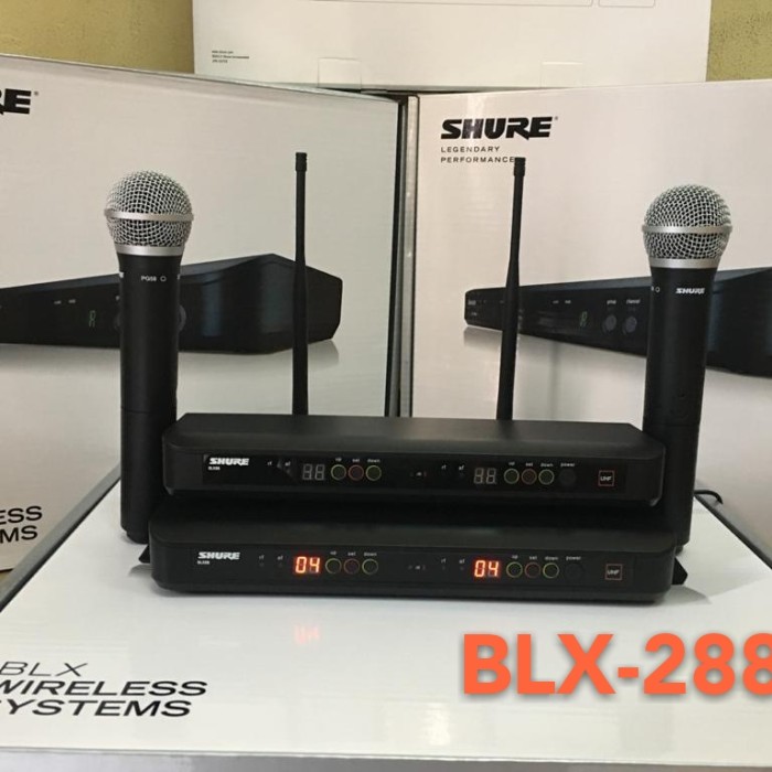Jual MICROPHONE WIRELESS SHURE BLX 288 / BLX288 (2 MIC PEGANG) Shopee