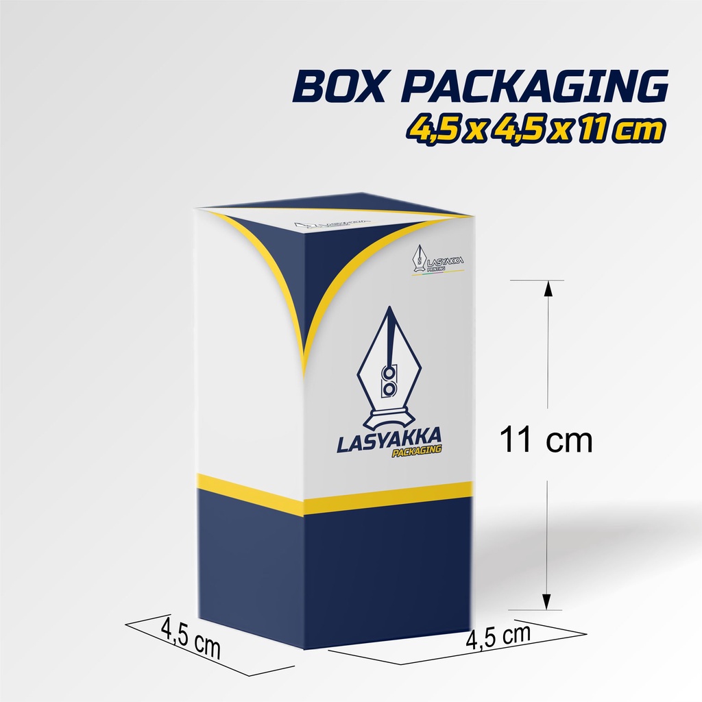 Jual box packaging CUSTOM ukuran 4,5 x 4,5 x 11 cm / box packaging