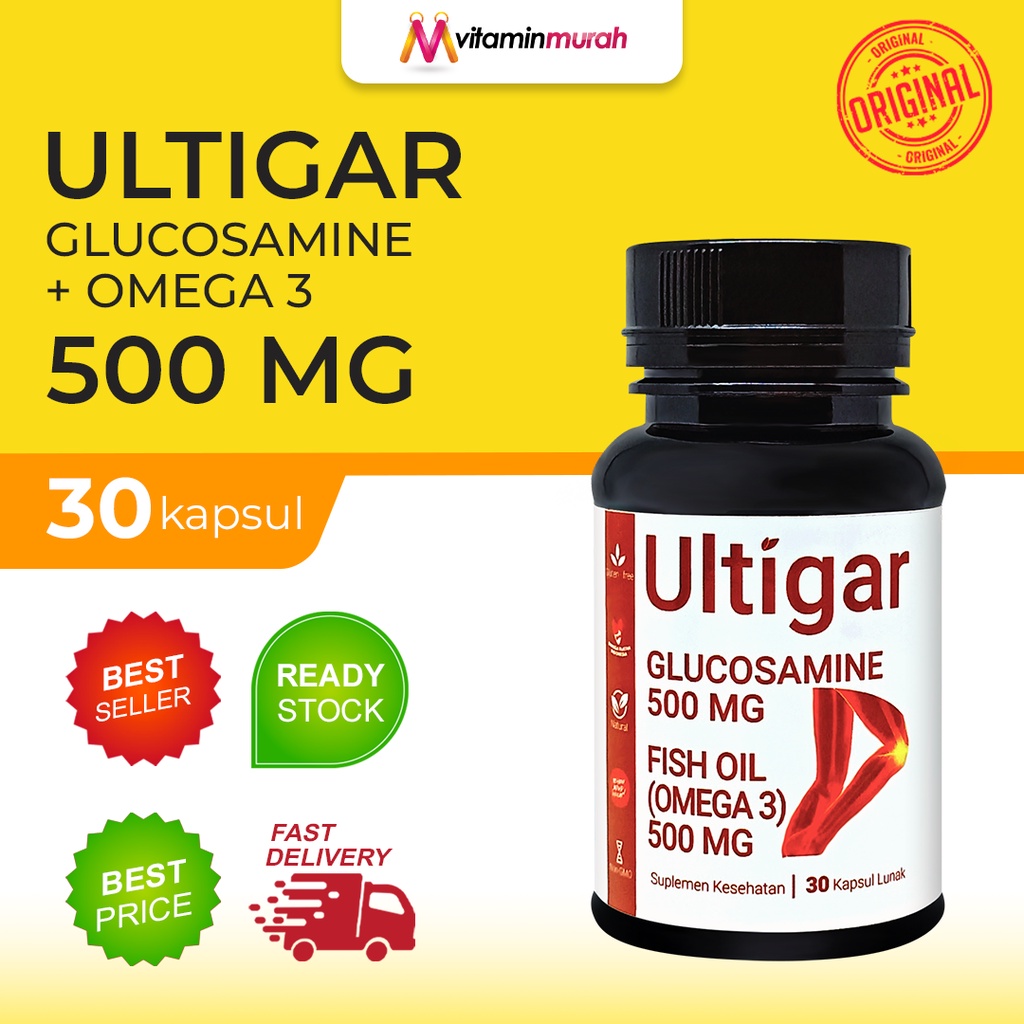 Jual ULTIGAR GLUCOSAMINE OMEGA 3 FISH OIL 500 mg SUPLEMEN KESEHATAN ISI
