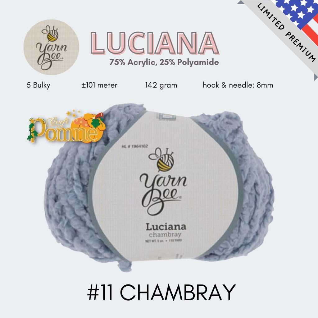 Jual LIMITED USA YARN BEE LUCIANA SOFT ACRYLIC YARN FLUFFY PREMIUM