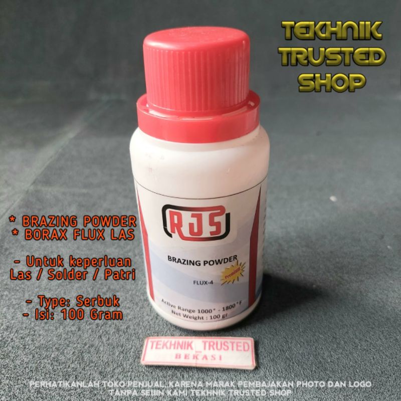Jual Brazing powder 100 Gram borax flux las solder patri serbuk RJS