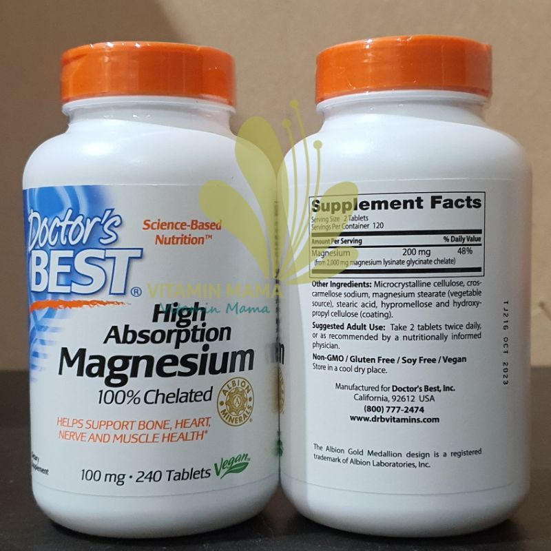 Jual Doctors Doctor Doctor's Best Magnesium 240 Tablets 100 Mg 100