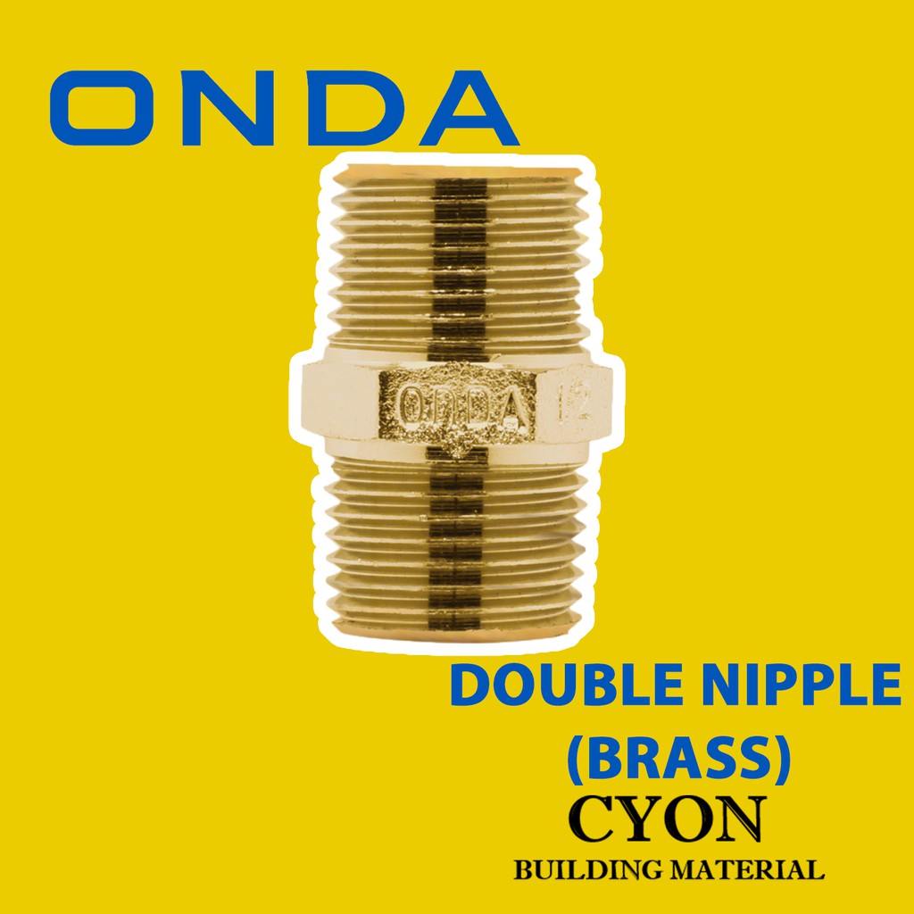 Jual ONDA DOUBLE NIPPLE (BRASS) 1" KUNINGAN DOBEL DOBLE NIPEL NIPLE