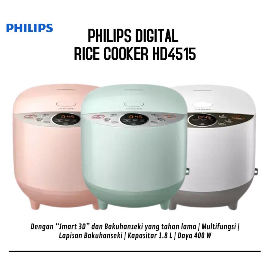 Jual RICE COOKER PHILIPS DIGITAL HD4515 (10 Fungsi masak) Shopee