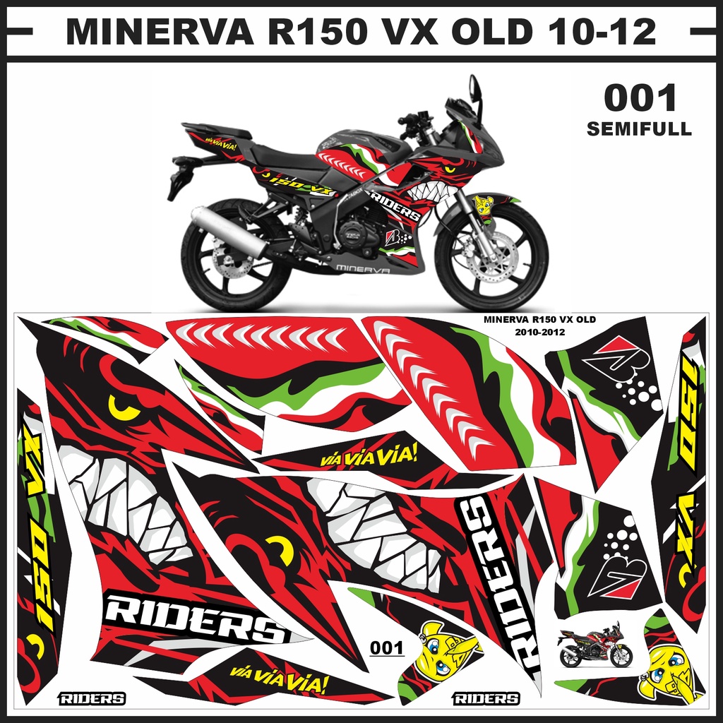 Jual Stiker Striping Minerva R150 VX Old 2011 Variasi Lis FL0209 Decal