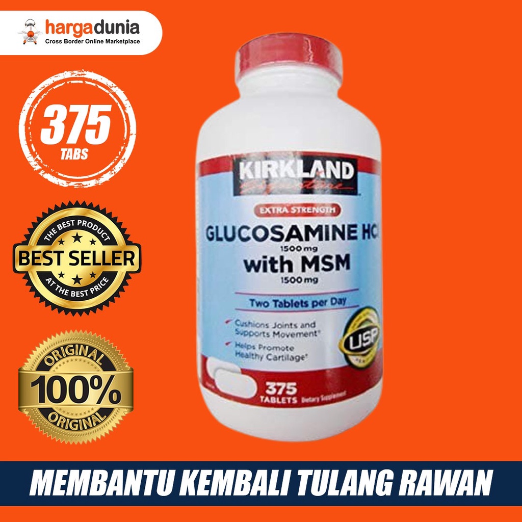 Jual Kirkland Signature Extra Strength Glucosamine HCI 1500mg, With MSM
