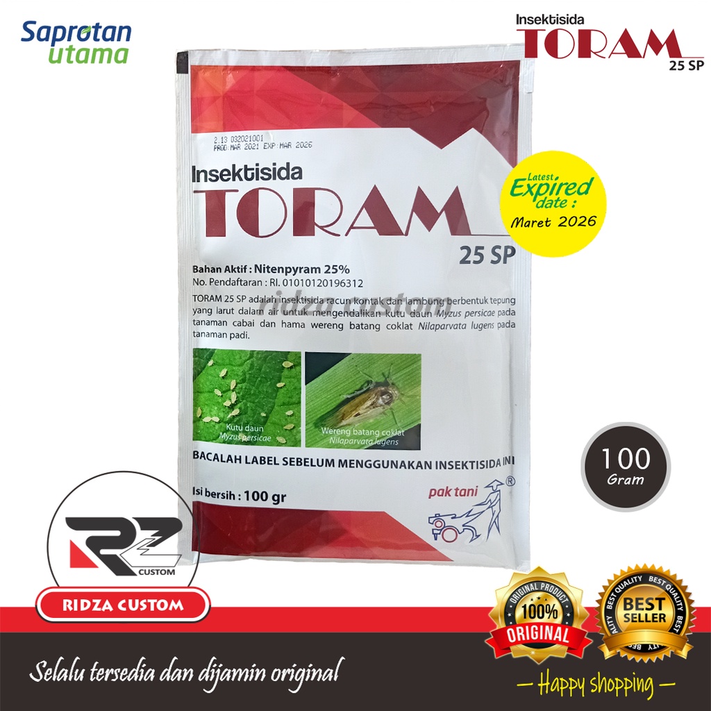 Jual Toram 25 SP 100 Gram Insektisida Wereng Batang Coklat dan Kutu