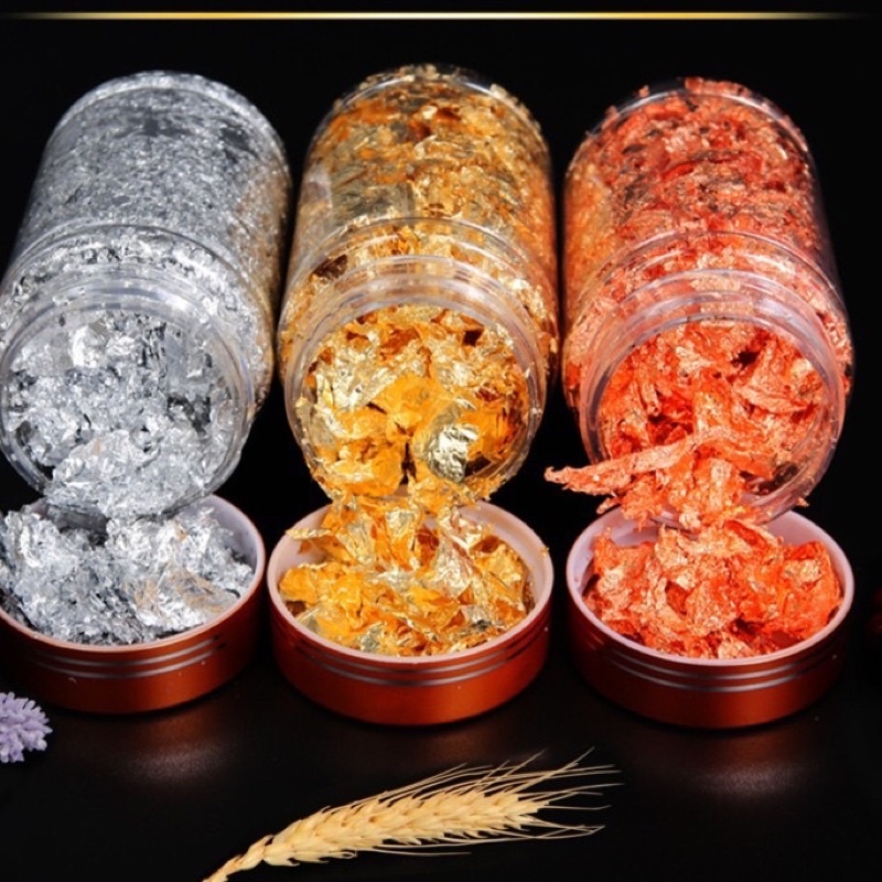 Jual (AKC) Hiasan Kue Dekorasi KueLeaf Crumbs Gold/Silver/Rose Gold