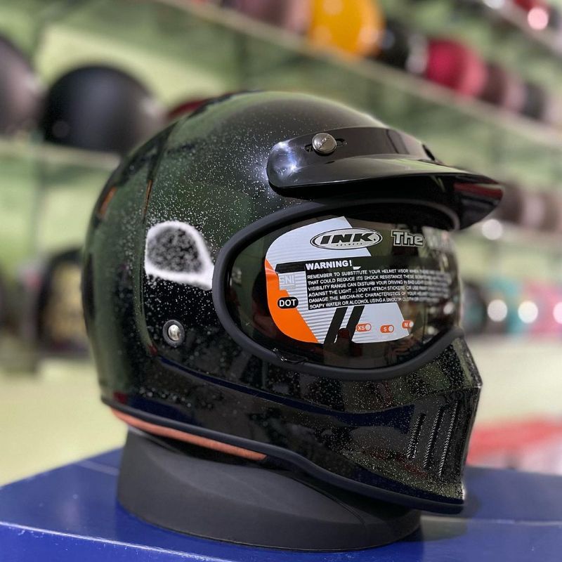 Jual HELM INK TROOPER BLACK GLITTER ORIGINAL HELM FULL FACE INK KLASIK