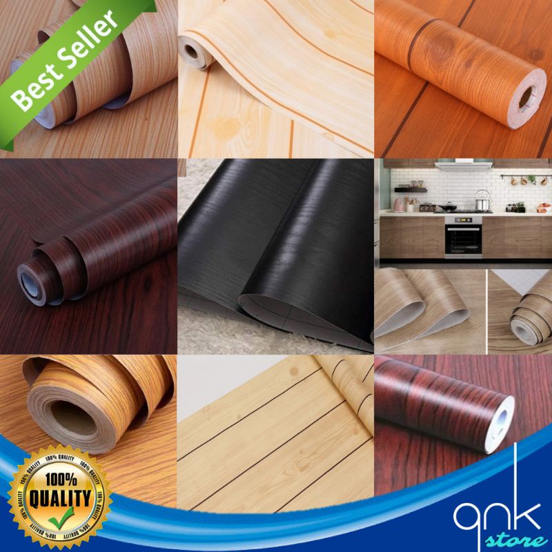 Jual Wallpaper Dinding Motif Kayu Rustic Serat Kayu Jati 45cm x 100cm