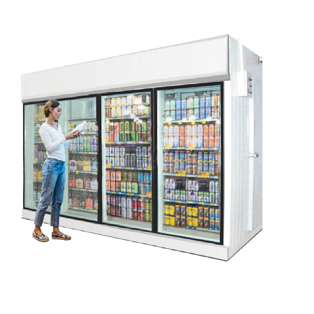 Jual Walk In Display Cooler / Pemajang Minuman Dingin 4 Pintu