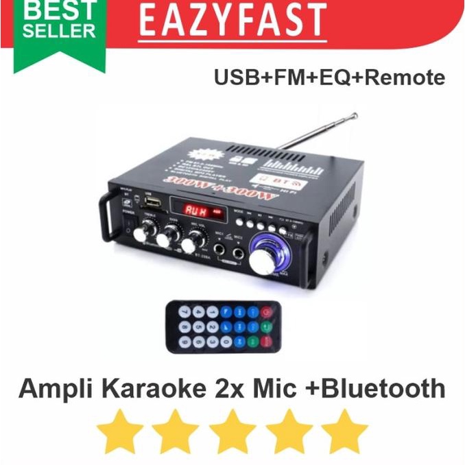 Jual Ampli Mic Karaoke USB Power Amplifier EQ Radio Bluetooth Speaker