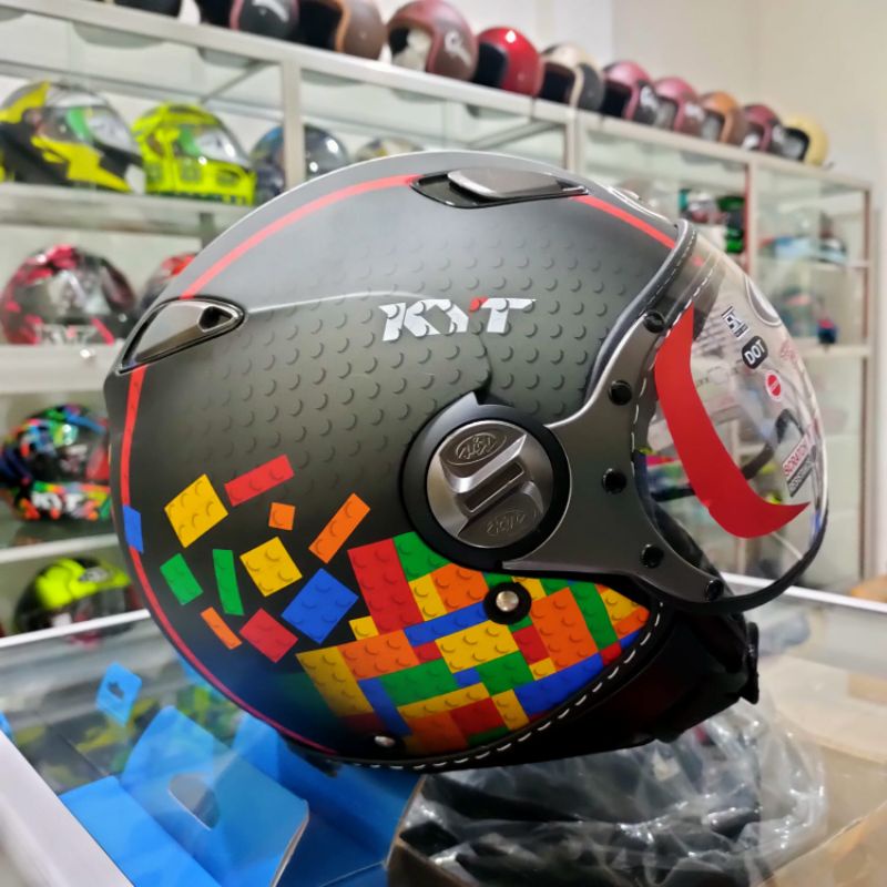 Jual Helm KYT Elsico 5 Black Red Shopee Indonesia