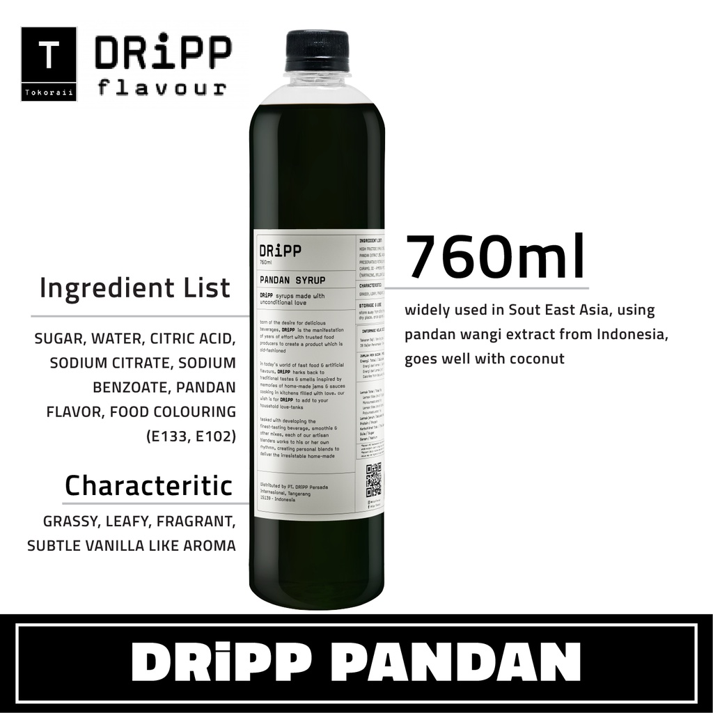 Jual Dripp Sirup / Syrup Pandan Syrup 760 ml ( Sirup Pandan