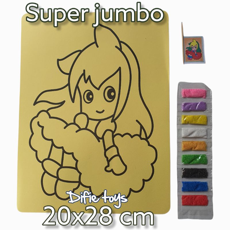 Jual 10 pcs mewarnai pasir super jumbo 20x28 cm Shopee Indonesia