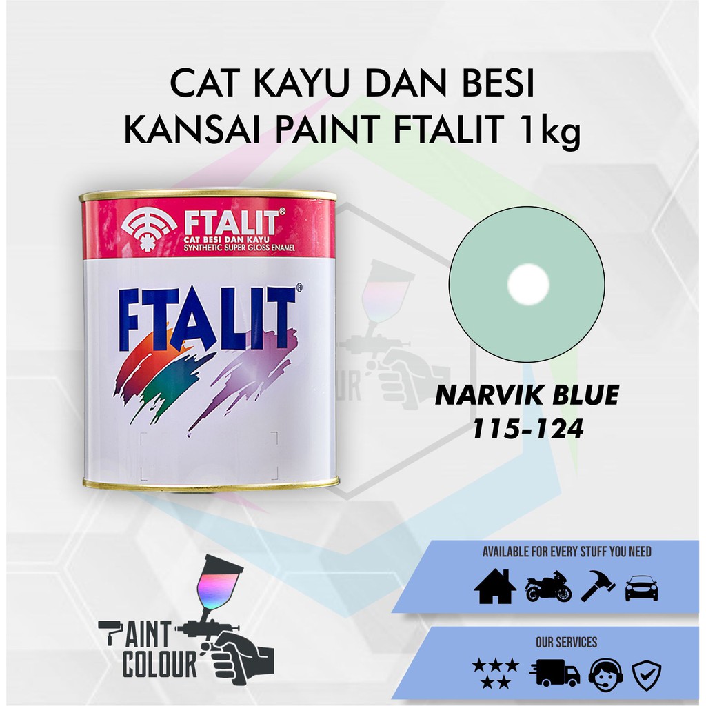 Jual Cat Besi dan Kayu KANSAI PAINT FTALIT 1kg 115124 Narvik Blue Shopee Indonesia