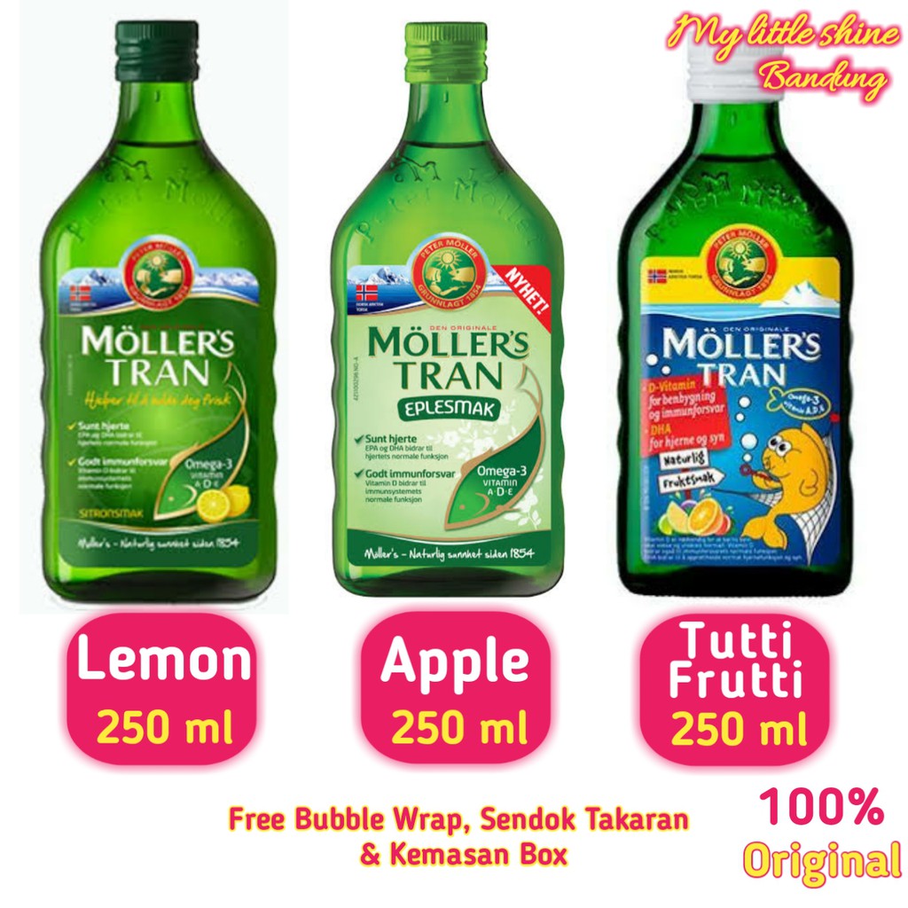Jual Mollers Tran Cod Liver Oil Apple / Tutti Frutti / Lemon / Natural