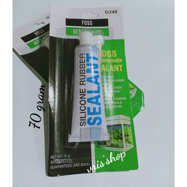 Jual Lem foss Silicone rubber Sealant 70 gram lem kaca Aquarium
