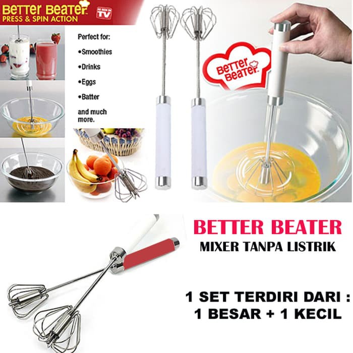 Jual Hand Mixer Better Beater Semi Manual / Alat Pengocok Stainless