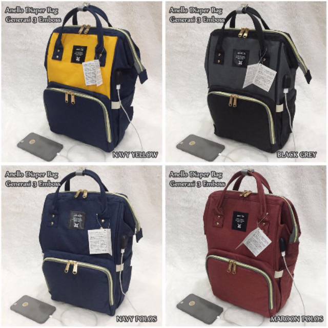 Jual ANELLO DIAPER BAG GENERASI 3 EMBOSS (G3 EMBOSS) Shopee Indonesia