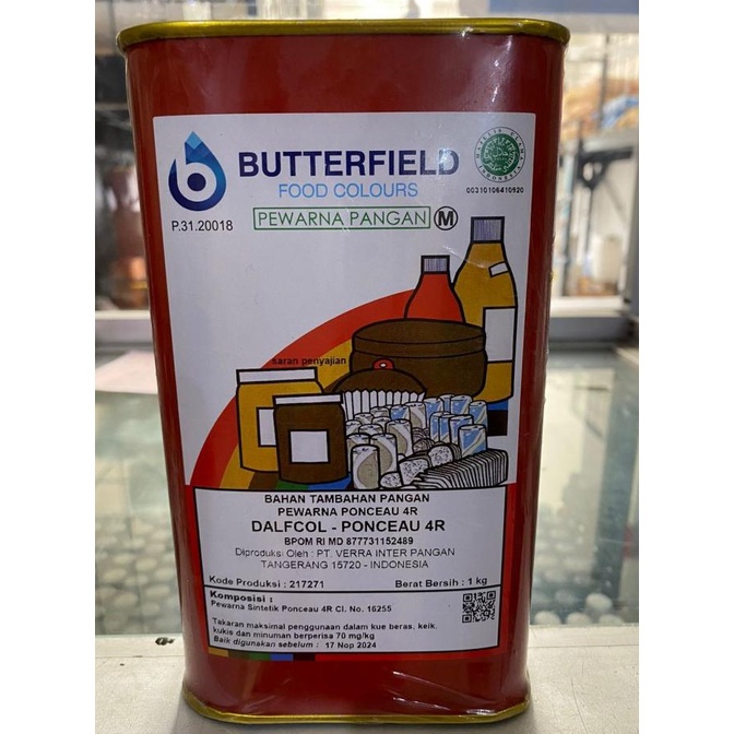 Jual Pewarna Ponceau 4R Butterfield/ Food Coloring 1 KG Shopee Indonesia