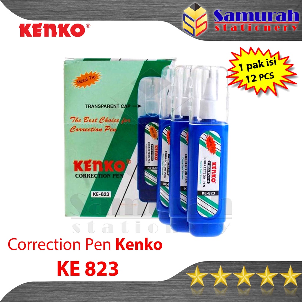 Jual Correction Pen Kenko Ke823 Metal Tip / TipEx Cair KE 823 Biru 1