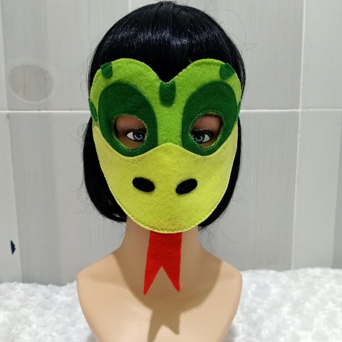 Jual NEW Topeng Kostum Hewan Ular Green Snake Felt Animal Mask Shopee