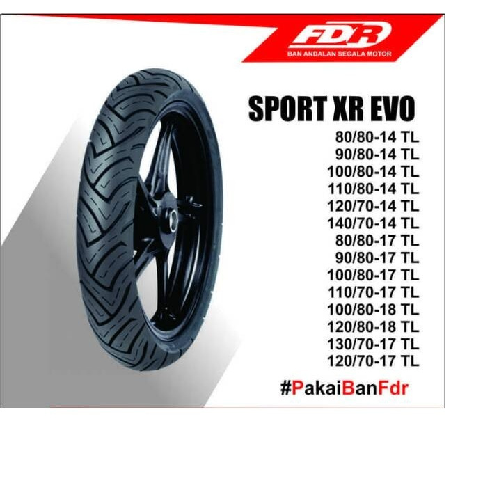 Jual BAN MOTOR FDR TR TL 80/8014 SPORT XR EVO (Ban Tubeless) Shopee