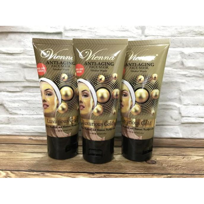 Jual VIENNA ANTIAGING FACE MASK LUXURIOUS GOLD 50ML Shopee Indonesia